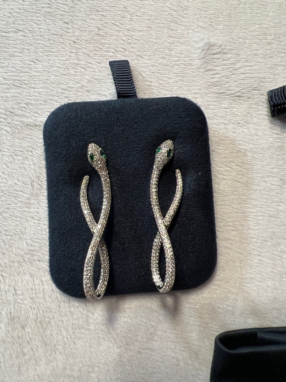 APM Monaco Kaa Pave Snake Drop Earrings